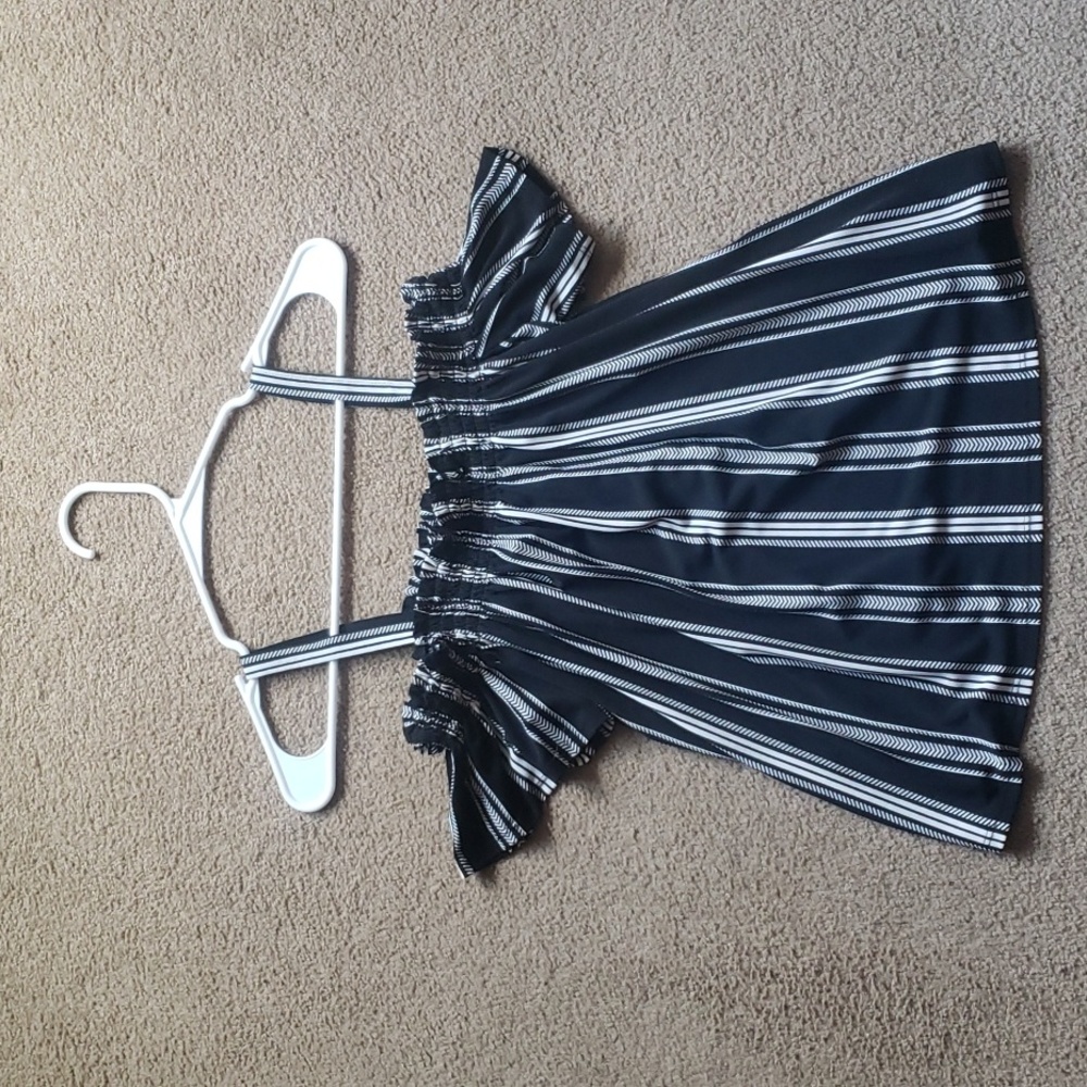 Black and White Striped Summer Top